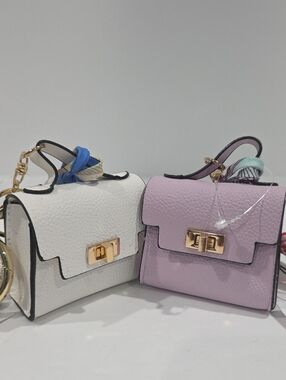 CHOOSE ☑️ Mini Bag Keychain / Bag Charm & More - NEW  CHOOSE PURPLE or WHITE